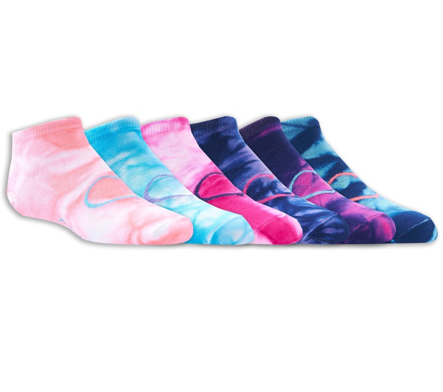 Enfant SKECHERS Chapeaux | 6 Pack Low Cut Tie-Dye Socks