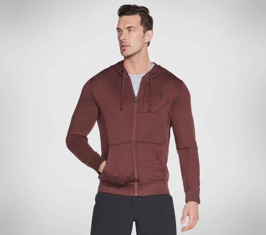 Homme SKECHERS Hauts | Skechers Apparel Goknit Pique Full Zip Hoodie