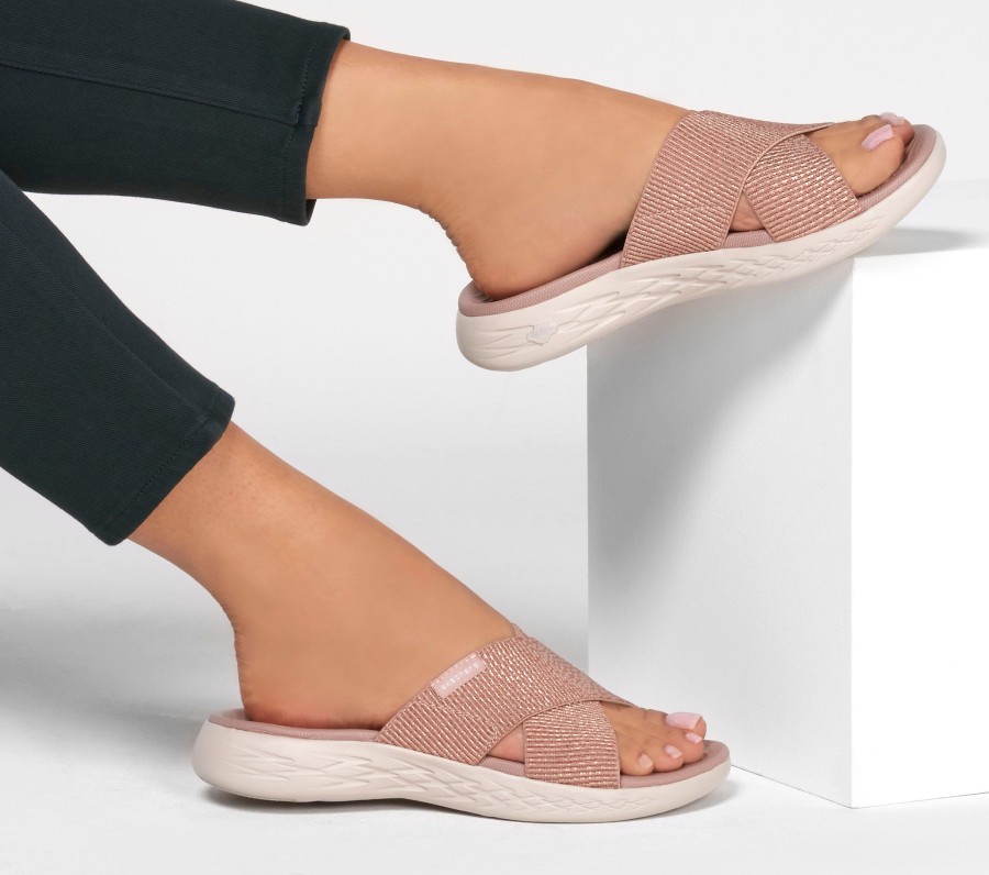 Femme SKECHERS Sandales | Skechers On-The-Go 600 - Glistening