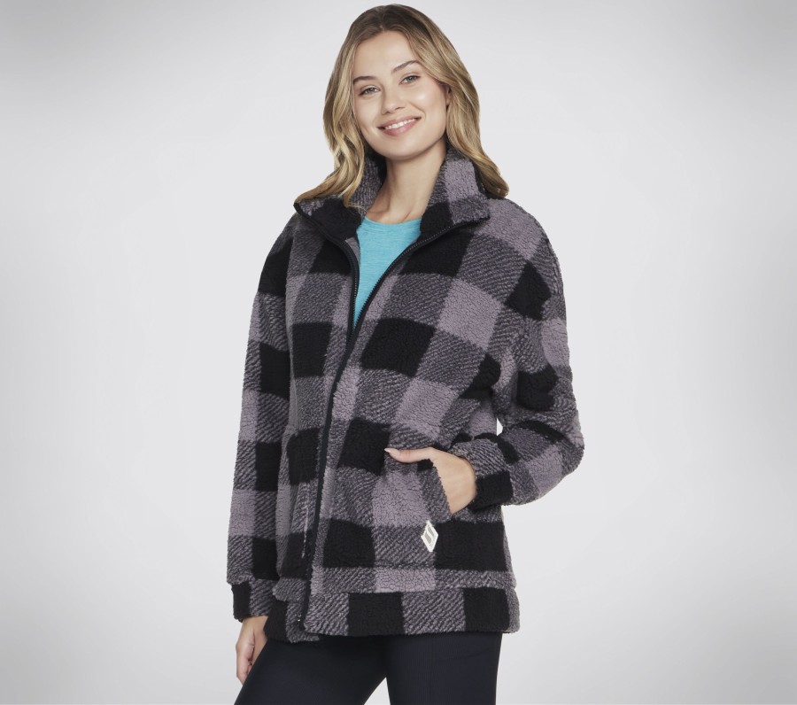 Femme SKECHERS Hauts | Skech Sherpa Plaid Jacket