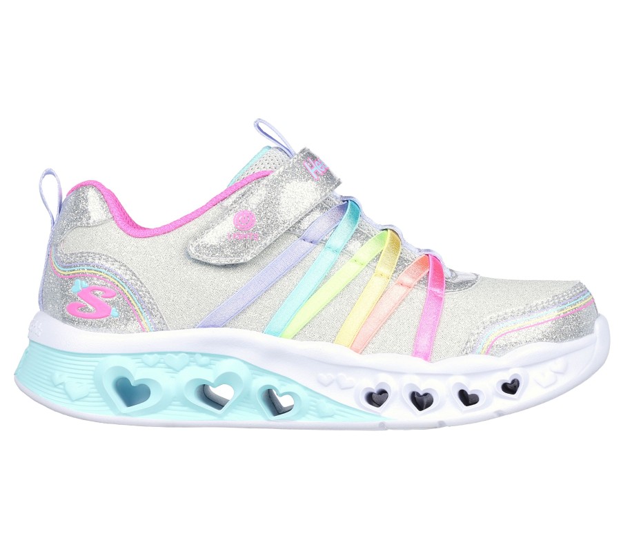 Enfant SKECHERS Chaussures Decontractees | Flutter Heart Lights - Rainbow Bestie