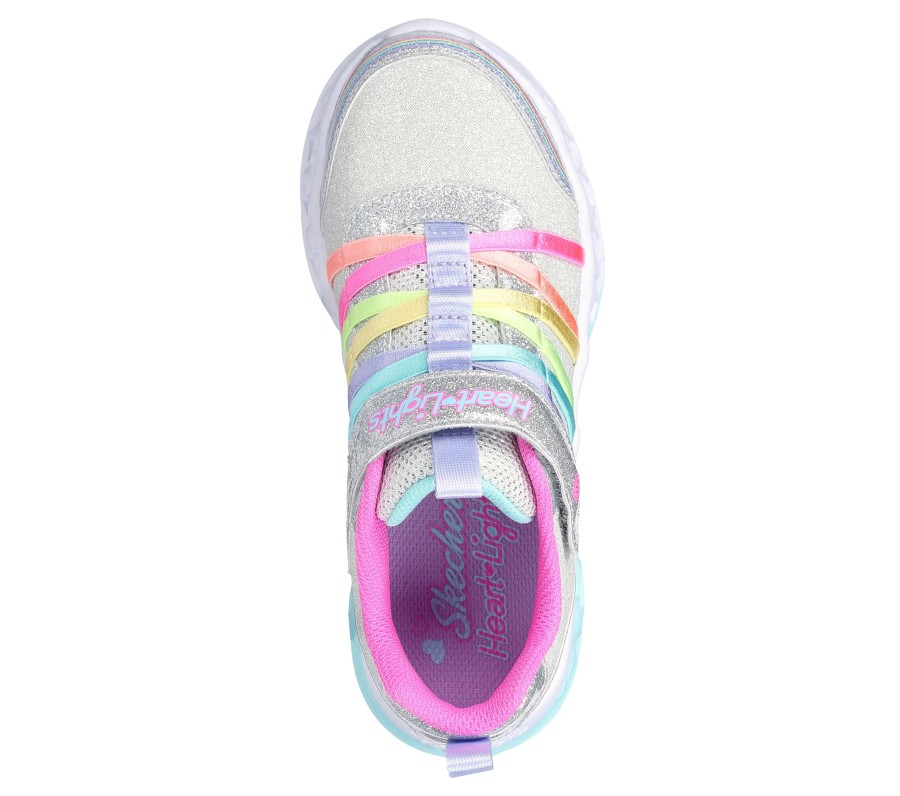 Enfant SKECHERS Chaussures Decontractees | Flutter Heart Lights - Rainbow Bestie