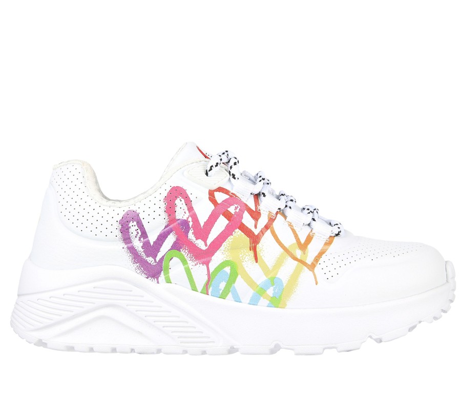 Enfant SKECHERS Chaussures A Lacets | Jgoldcrown: Uno Lite - Love Brights