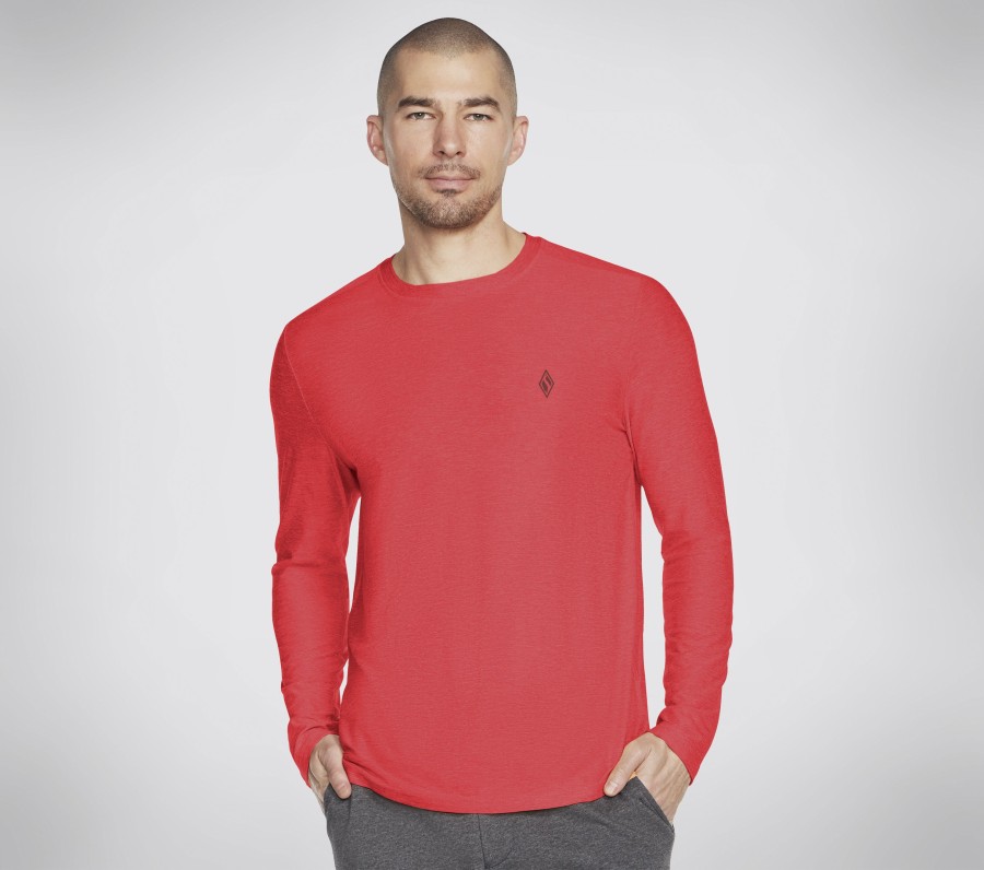 Homme SKECHERS Hauts | Go Dri All Day L/S Diamond Tee Solid