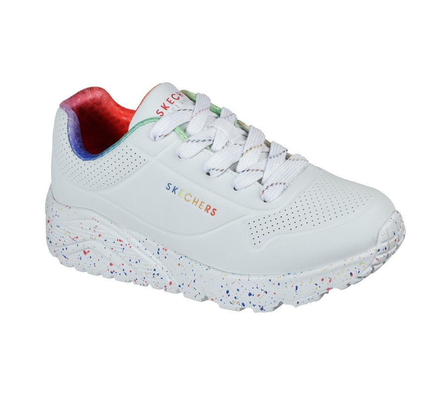 Enfant SKECHERS Chaussures A Lacets | Uno Lite - Rainbow Speckle