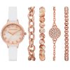 Femme SKECHERS Montres | White Strap Rose Gold Watch