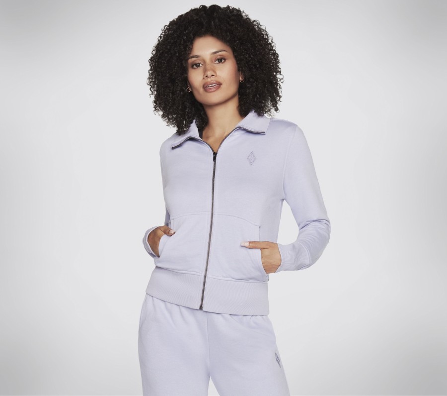 Femme SKECHERS Hauts | The Hoodless Hoodie Diamond Jacket