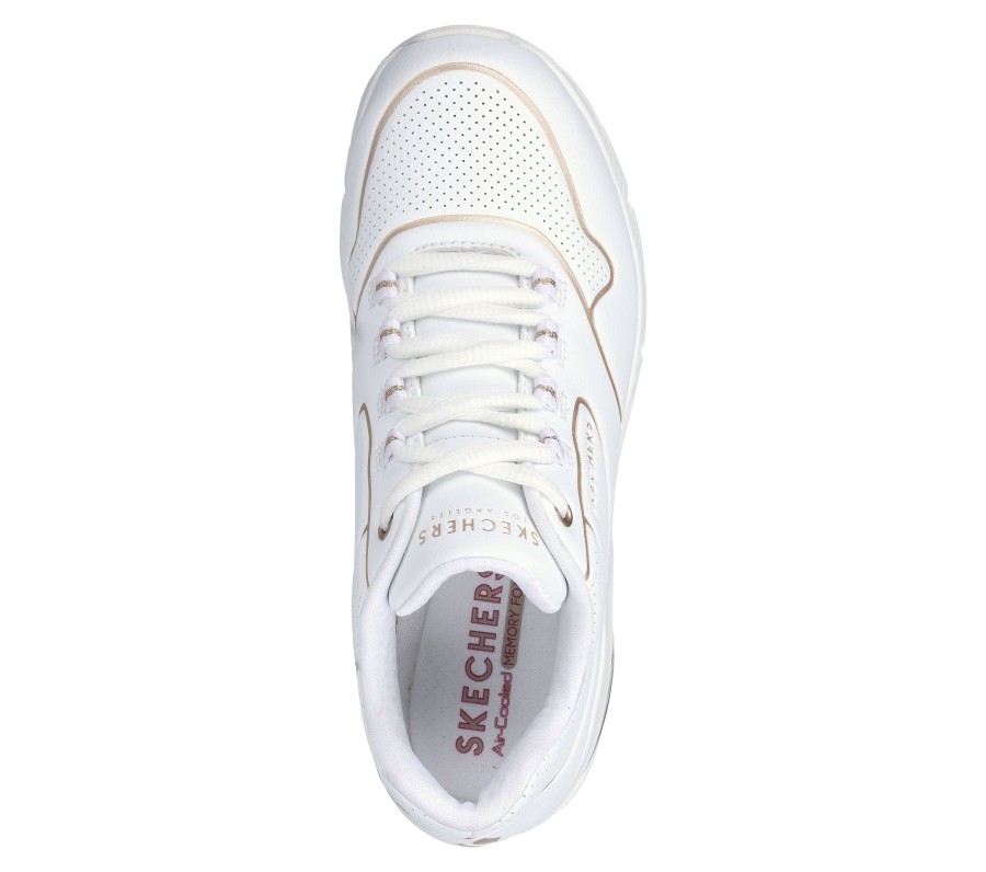 Femme SKECHERS Chaussures A Lacets | Uno 2 - Golden Trim