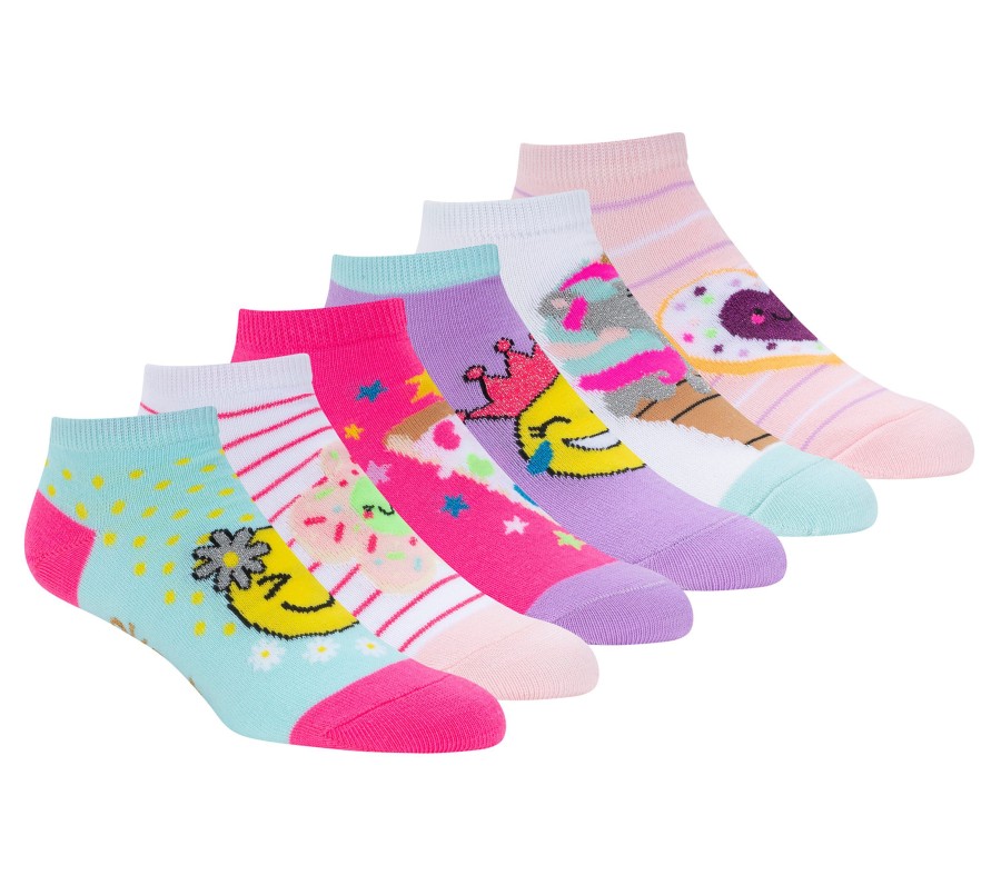 Enfant SKECHERS Chapeaux | Smiley Floral Socks - 6 Pack