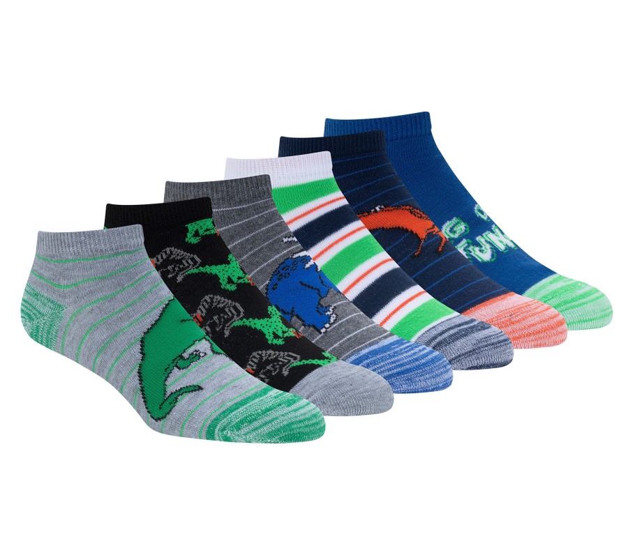 Enfant SKECHERS Chapeaux | Dino Stripe Socks - 6 Pack