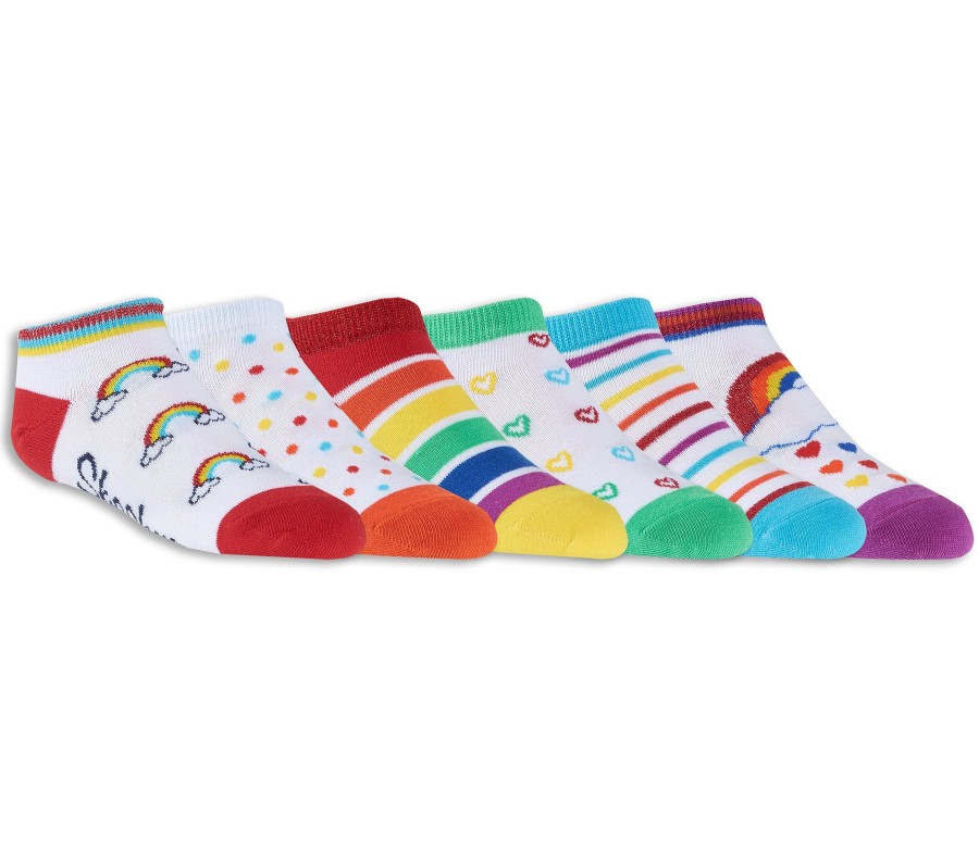 Enfant SKECHERS Chapeaux | 6 Pack Low Cut Rainbow Socks