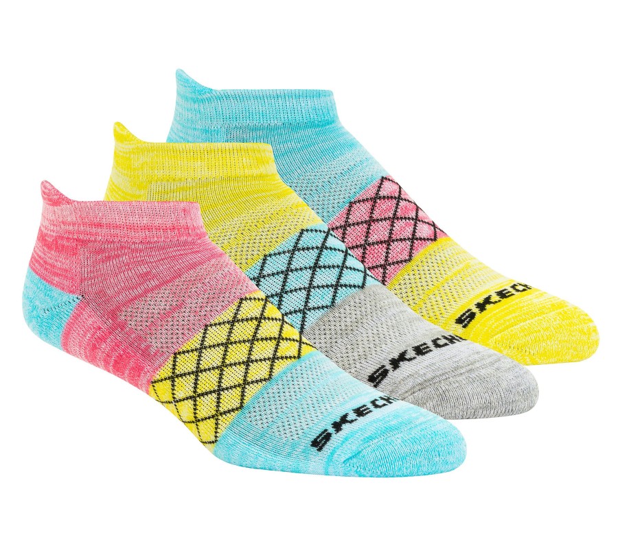 Vetements Et Accessoires SKECHERS Accessoires | 3 Pack Multi Diamond Heel Tab Socks