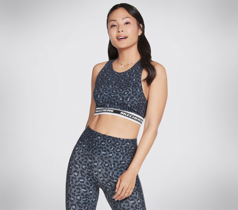 Femme SKECHERS Hauts | Midnight Leopard Crop Bra