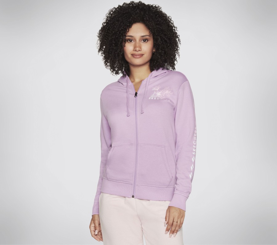 Femme SKECHERS Hauts | Skech-Sweats Coastal Outline Fz Hoodie