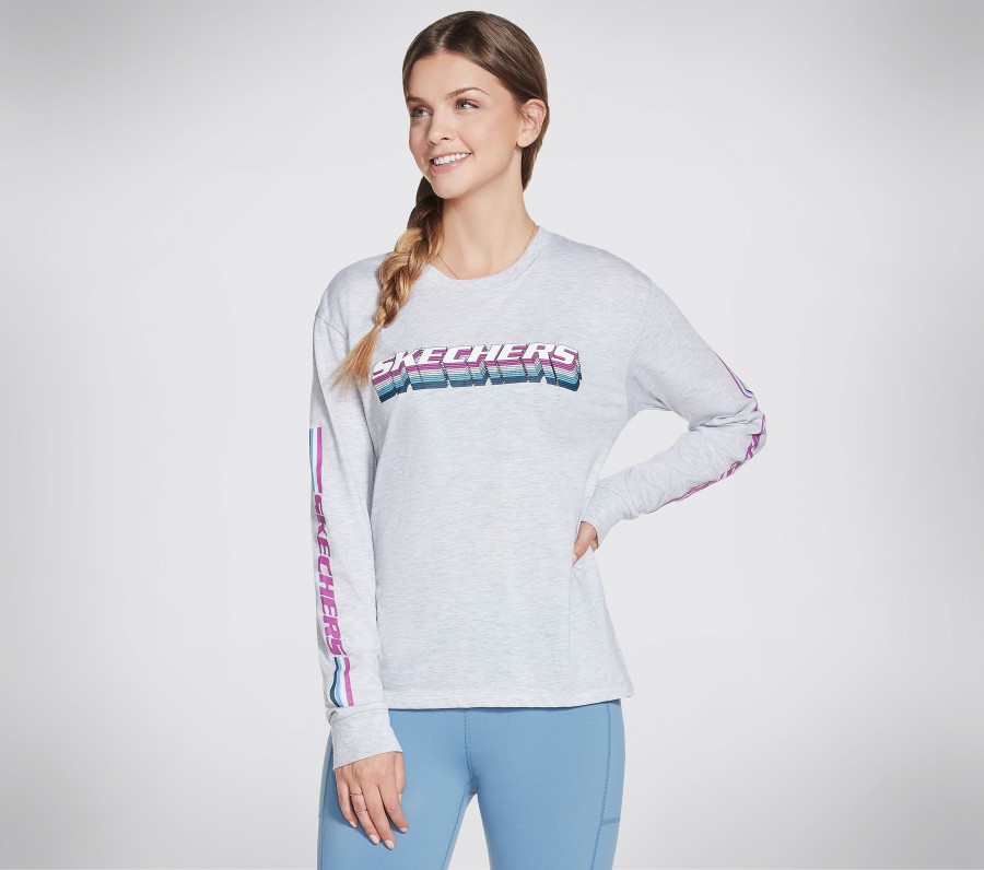 Femme SKECHERS Hauts | Skechers Go Lounge Stacked Long Sleeve Tee