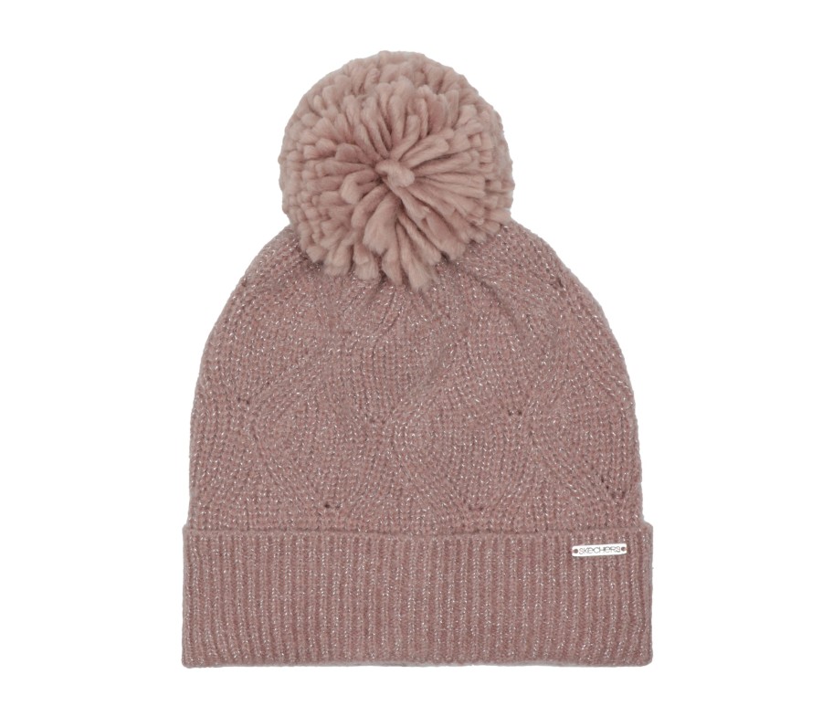 Vetements Et Accessoires SKECHERS Equipement Pour Temps Froid | Diamond Metallic Knit Pom Pom Beanie