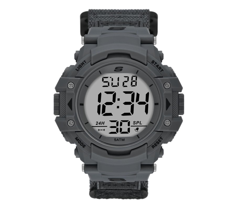 Femme SKECHERS Montres | Keats Fast Wrap Digital Gray Watch