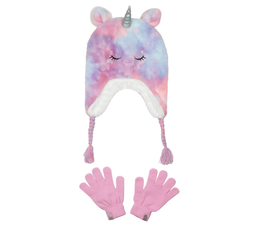 Vetements Et Accessoires SKECHERS Equipement Pour Temps Froid | Cold Weather Plush Tie-Dye Unicorn Hat Set