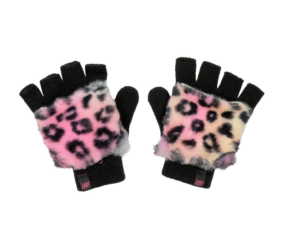 Vetements Et Accessoires SKECHERS Equipement Pour Temps Froid | Leopard Kitty Faux Fur Mittens