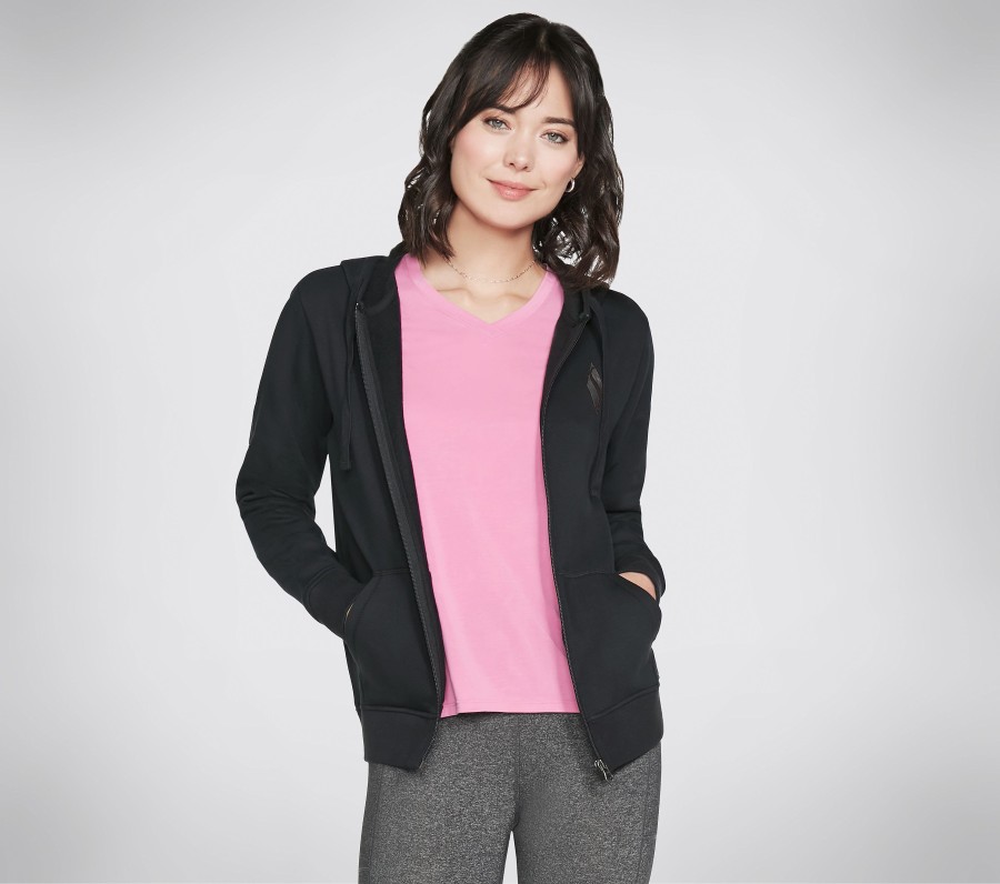 Femme SKECHERS Hauts | Diamond Front-Zip Hoodie