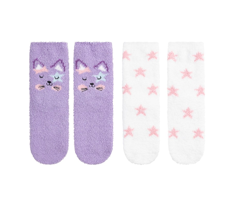 Femme SKECHERS Chaussettes | 2 Pack Cat Cozy Crew Socks