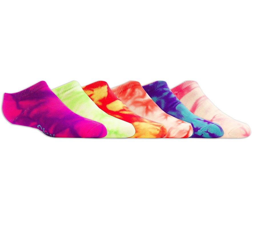 Enfant SKECHERS Chapeaux | 6 Pack Tie Dye Sport Fashion Socks