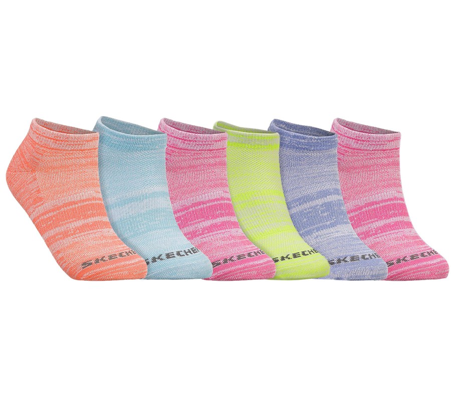 Enfant SKECHERS Chapeaux | 6 Pack Low Cut Color Stripe Socks