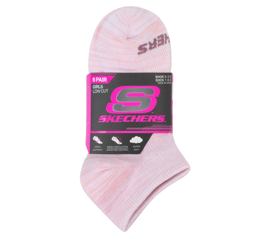 Enfant SKECHERS Chapeaux | 6 Pack Low Cut Color Stripe Socks