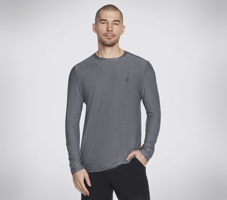 Homme SKECHERS Hauts | Go Dri All Day Ls Diamond Tee