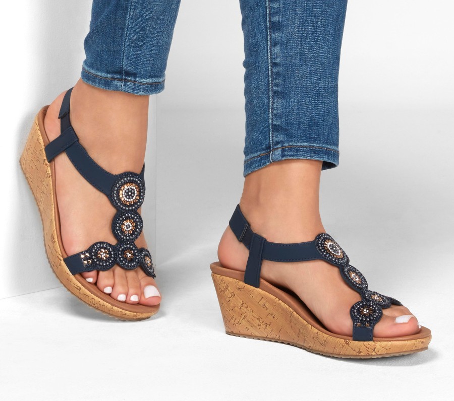 Femme SKECHERS Chaussures Compensees | Beverlee - Date Glam Sandal